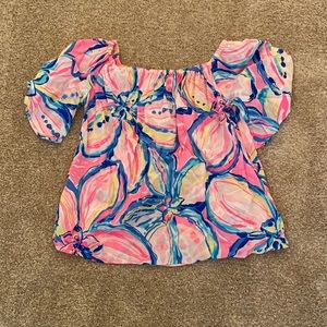 Pink floral Lilly Pulitzer top size small